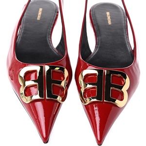 Balenciaga Patent BB Knife Pointy Toe Flats